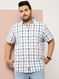 Thomas Scott Men Plus Size Premium Checked Casual Shirt
