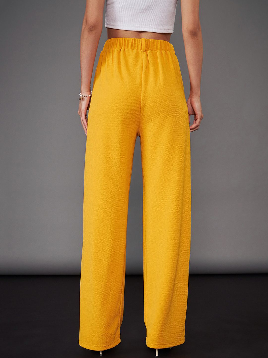 SASSAFRAS worklyf Women Straight Fit High-Rise Parallel Trousers