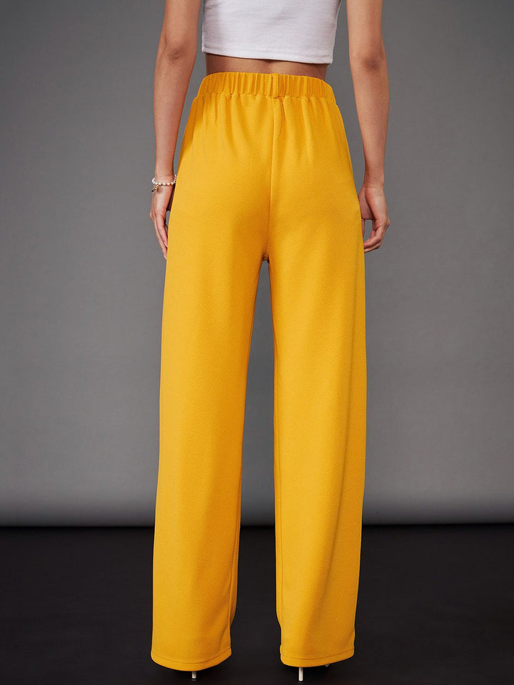 SASSAFRAS worklyf Women Straight Fit High-Rise Parallel Trousers