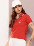 DILLINGER Women's Regular Fit Badge Embroidery Polo Tshirt