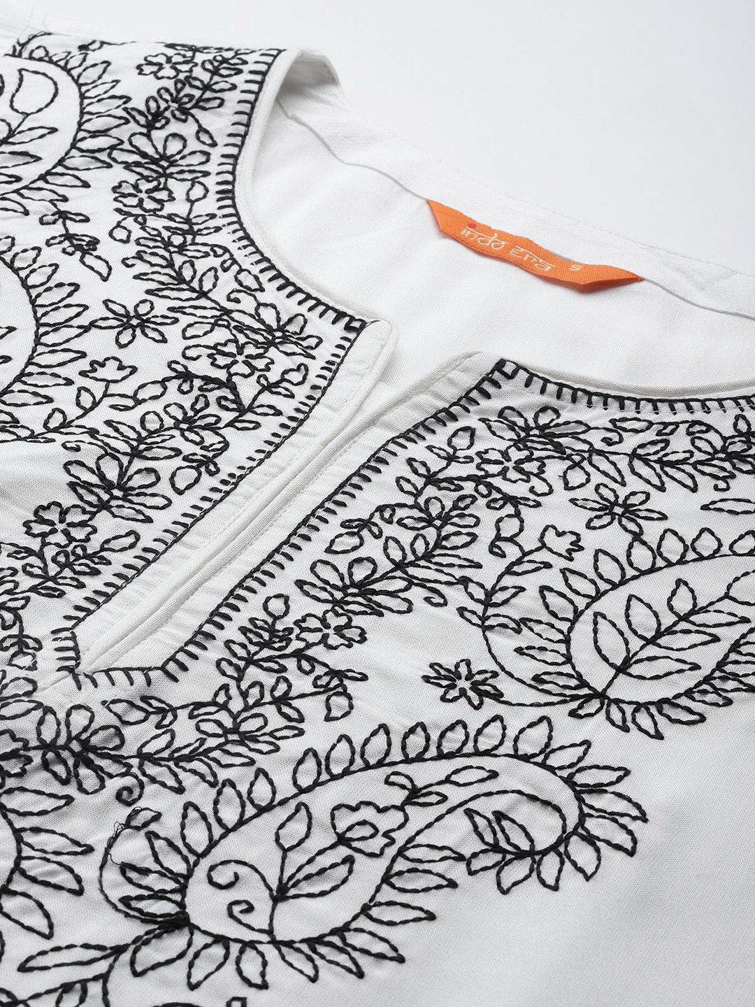 Indo Era Women Floral Embroidered Thread Work Kurta