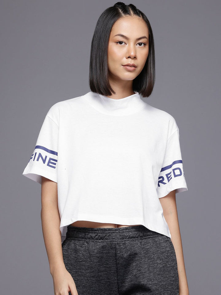 HRX by Hrithik Roshan High Neck Drop-Shoulder Sleeves T-Shirt