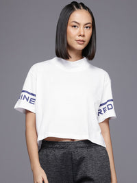 HRX by Hrithik Roshan High Neck Drop-Shoulder Sleeves T-Shirt
