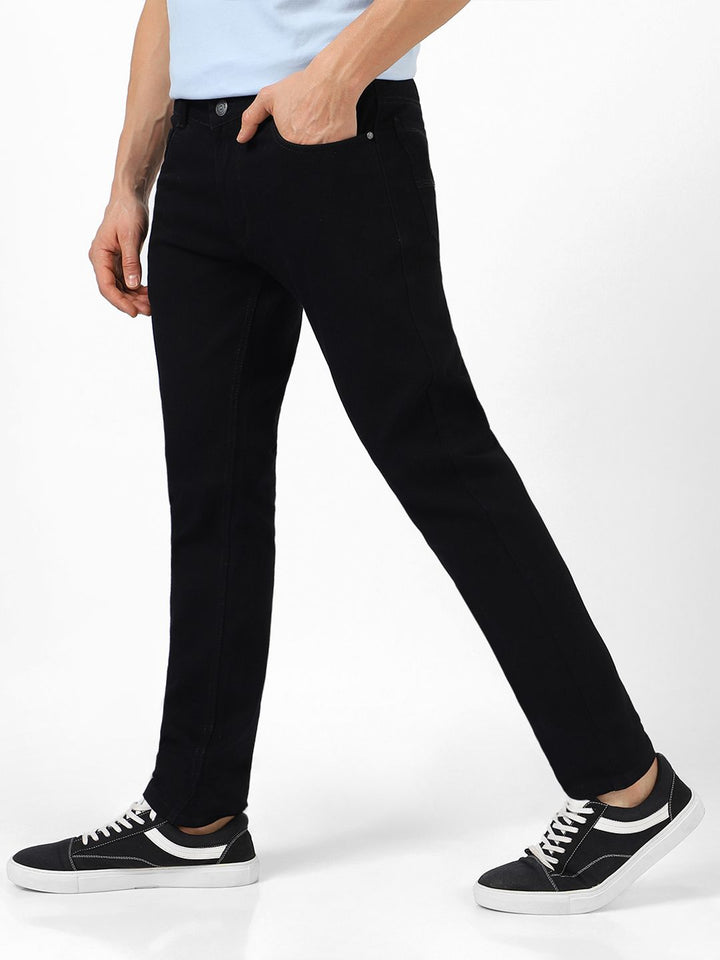 Urbano Fashion Men Black Slim Fit Mid-Rise Clean Look Stretchable Jeans