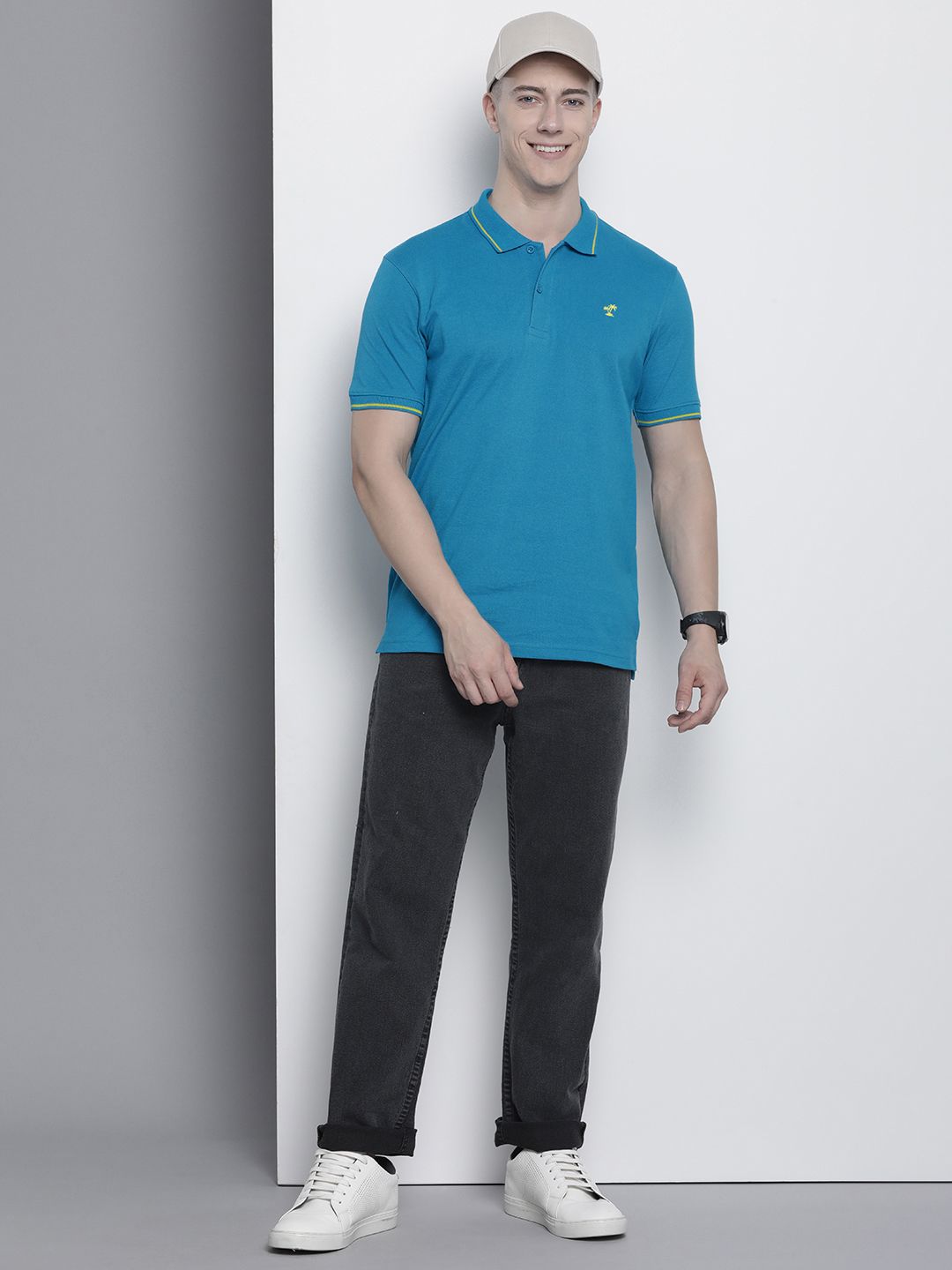 The Indian Garage Co Men Solid Polo Collar T-shirt