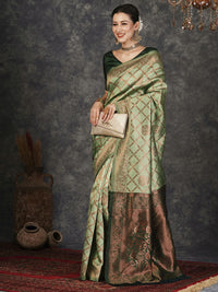 KALINI Woven Design Zari Silk Blend Designer Banarasi Saree