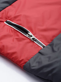 The Indian Garage Co Men Navy Blue & Red Colourblocked Jacket