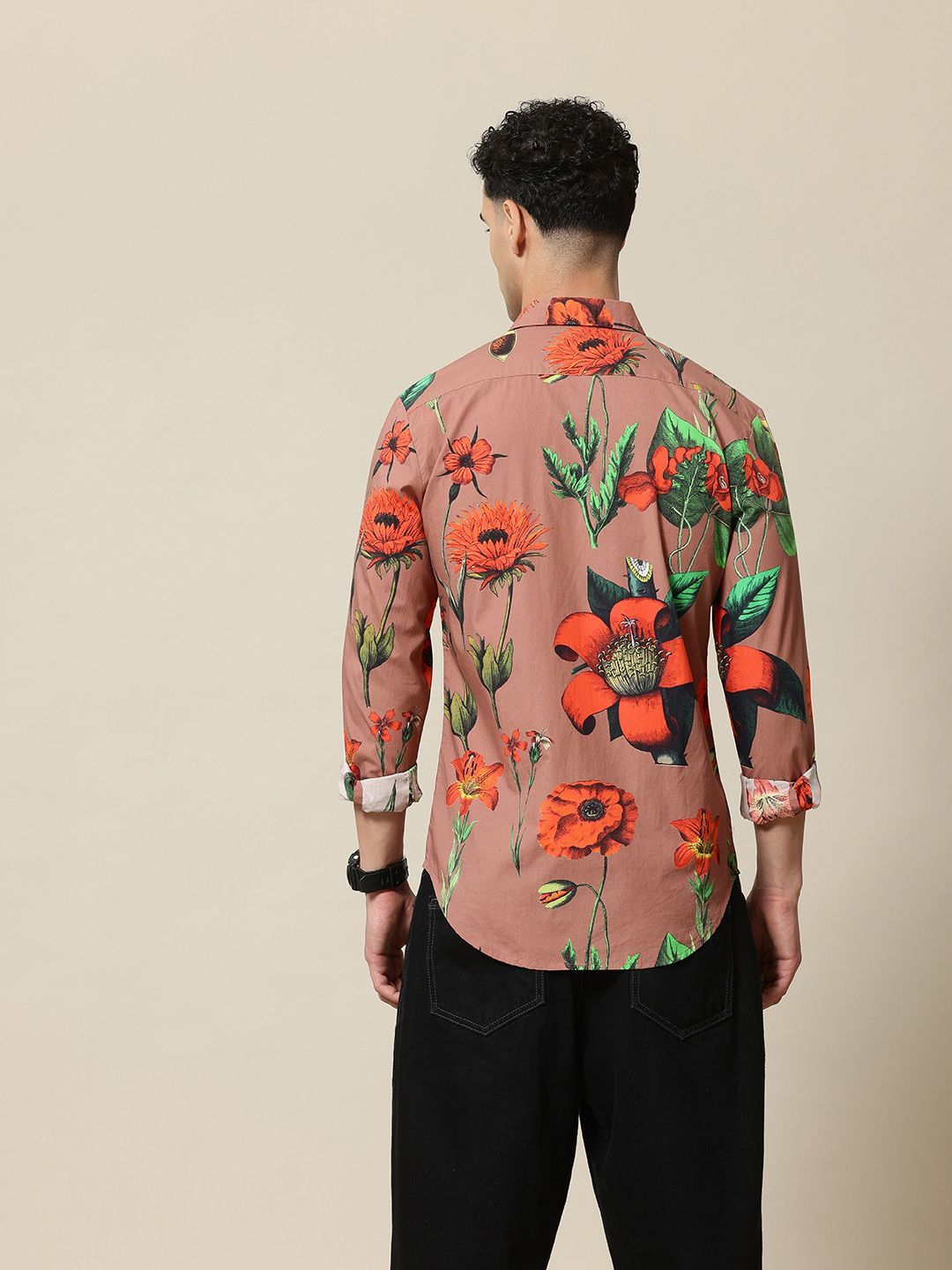 Mr Bowerbird Tailored Fit Floral Printed Pure Cotton Casual Shirt