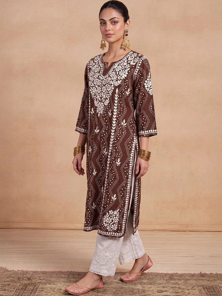 Rumah Wanita Chikankari Sulam Kurta Chikankari
