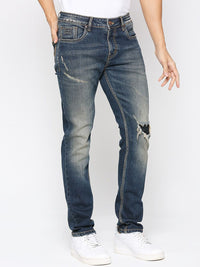 Being Human Men Slim Fit Mid-Rise Heavy Fade Medium Shade Mildly Distressed Jeans