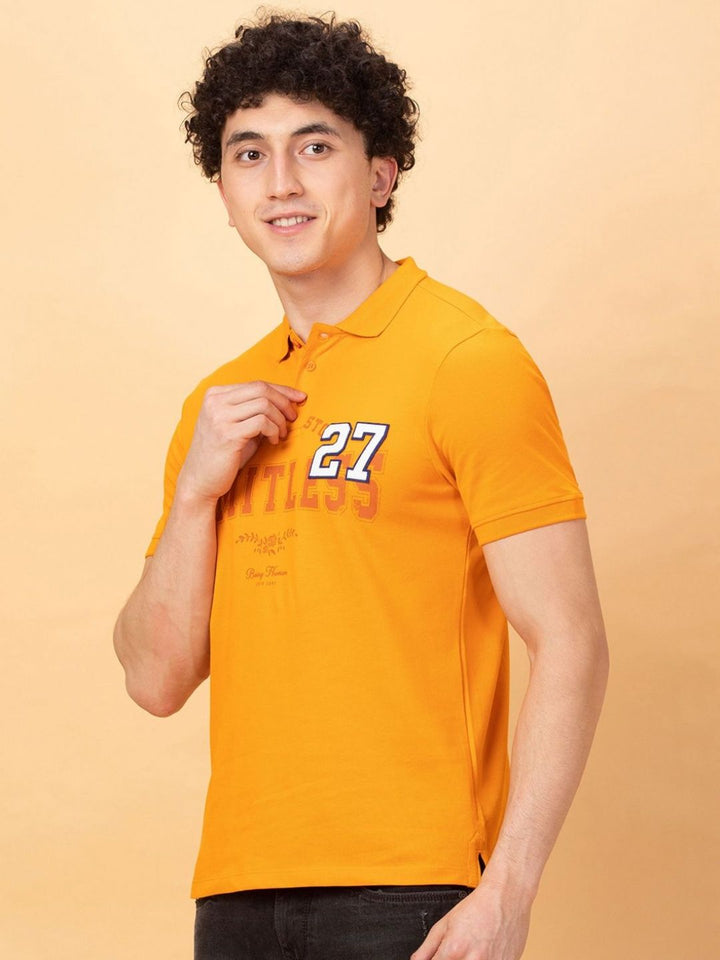 Being Human Men Typography Printed Polo Collar Applique T-shirt