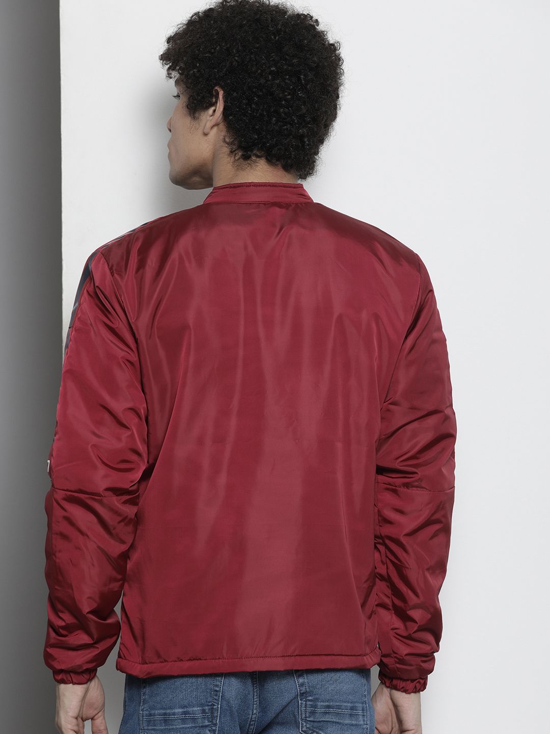 The Indian Garage Co Men Maroon Solid Tailored Jacket