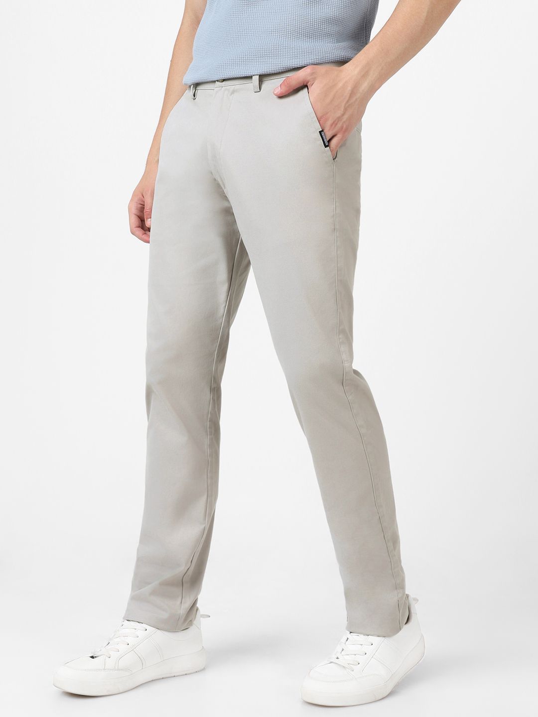 Urbano Fashion Men Grey Slim Fit Solid Chinos