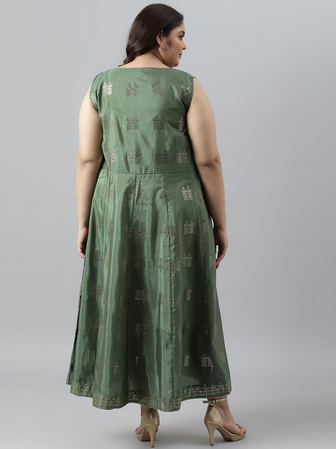 W Plus Size Ethnic Motifs Maxi Ethnic Dress