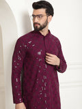 SOJANYA Geometric Embroidered Sequinned Pure Cotton Straight Kurta