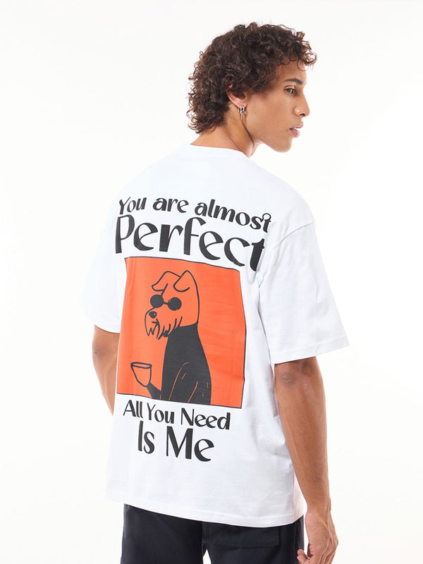Bewakoof Graphic Printed Round Neck Pure Cotton Oversized T-shirt
