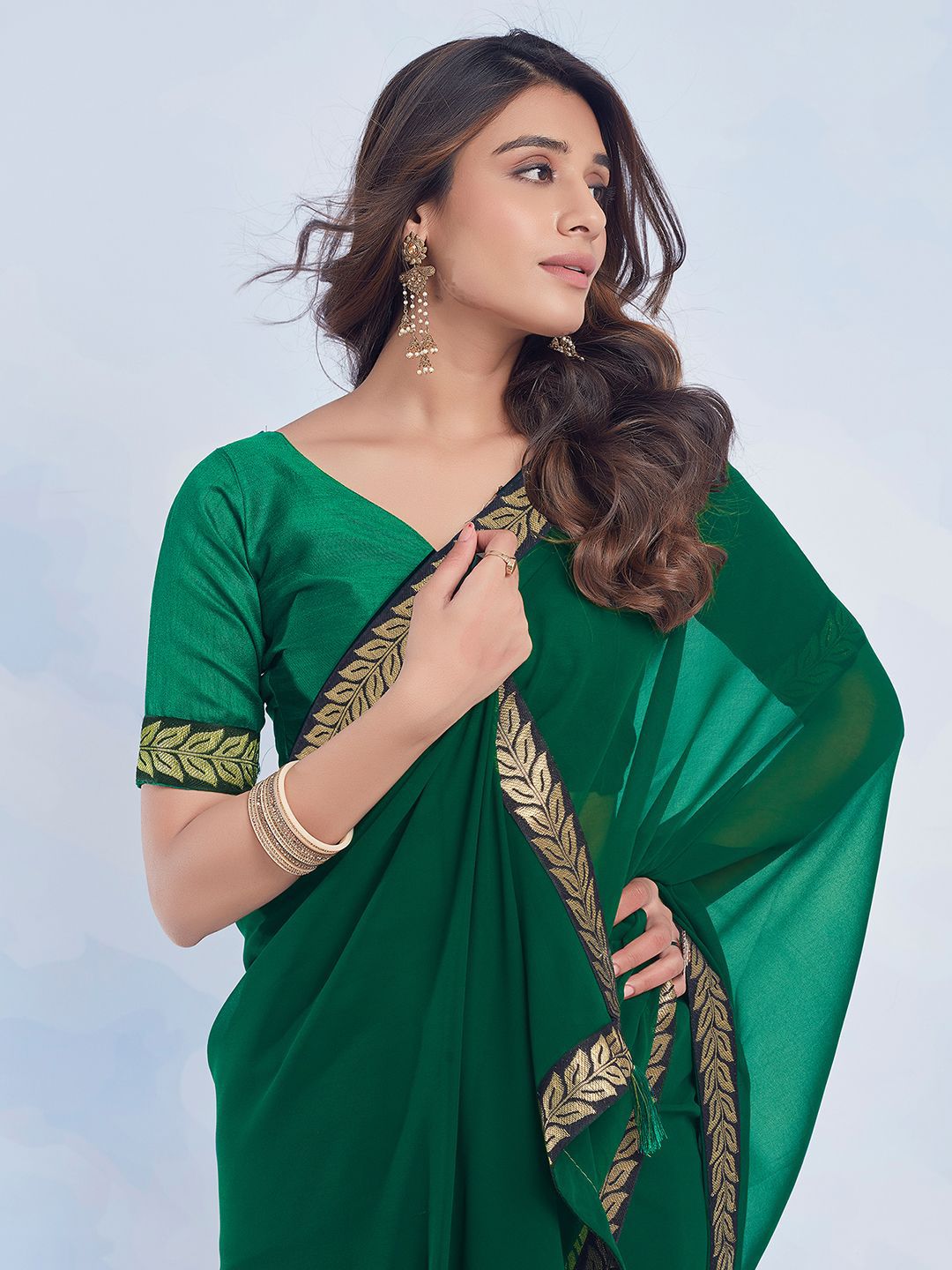 KALINI Zari Pure Georgette Saree