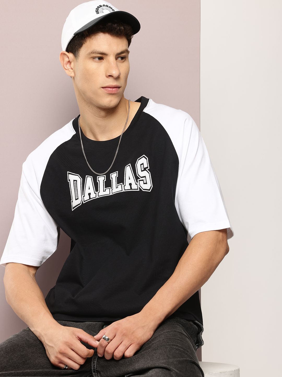 DILLINGER Men Typography Printed Embossed Oversized T-shirt