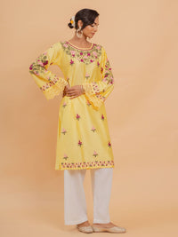 HOUSE OF KARI Women Chanderi Silk Kurta with Aari work