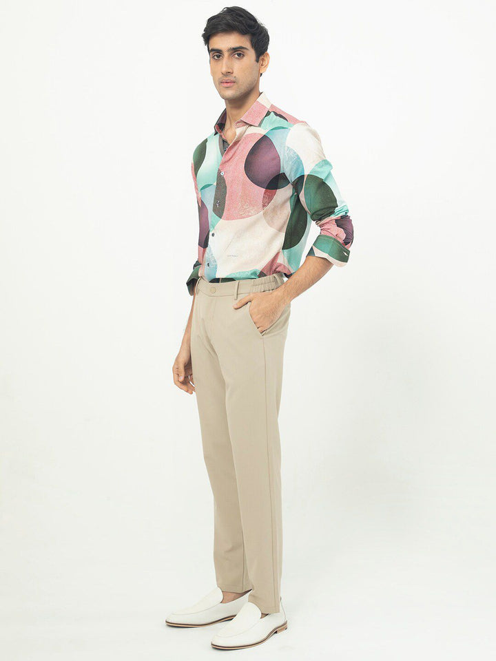 RARE RABBIT Men Drent Abstract Printed Slim Fit Shirt