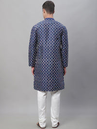 SOJANYA Geometric Embroidered Straight Kurta With Churidar