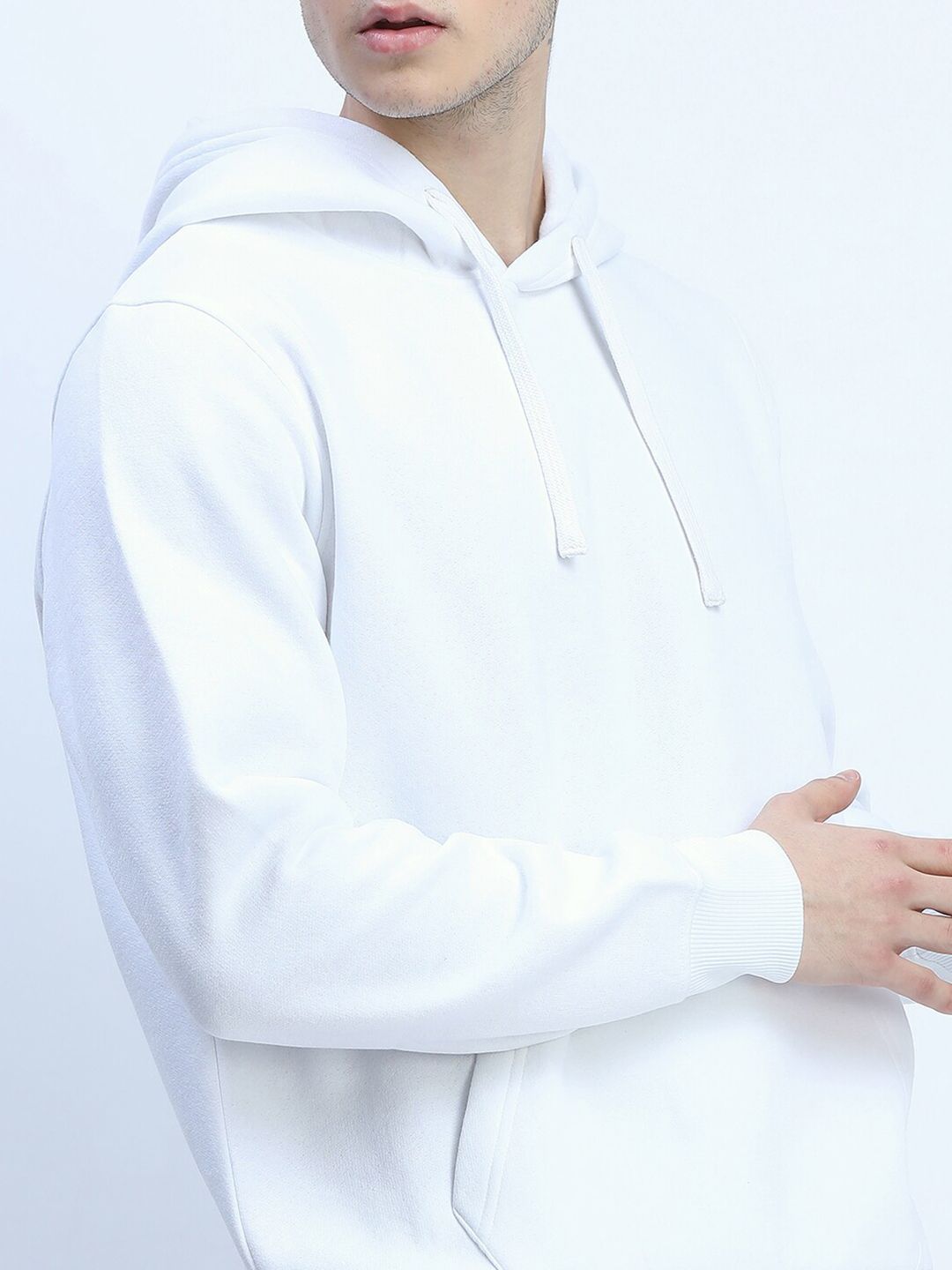 HIGHLANDER Men White Hooded Sweatshirt