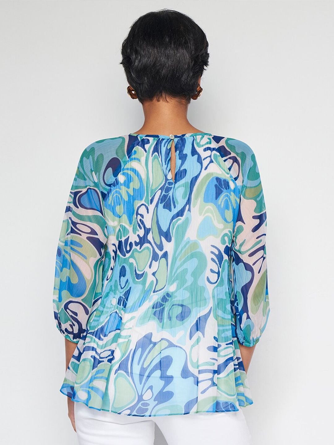 AND Floral Printed Puff Sleeves Top