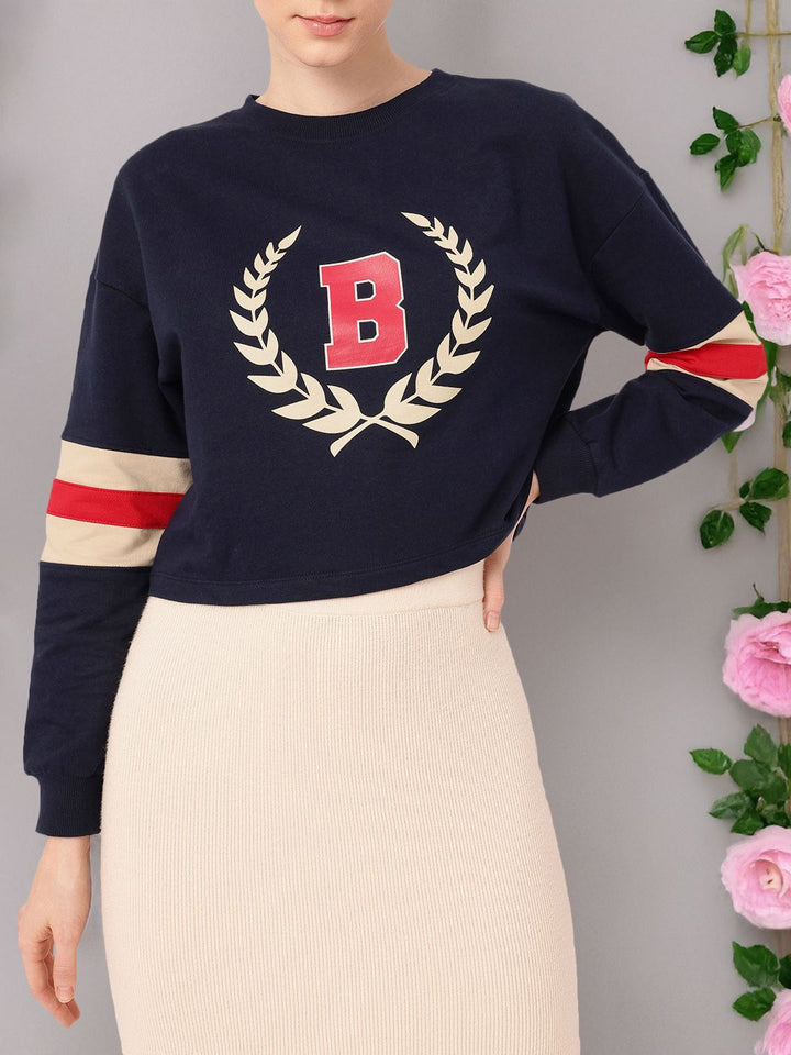 DressBerry Printed Cotton Terry Relaxed Fit Sweatshirt
