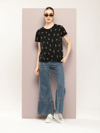DILLINGER Floral Printed Boxy Pure Super Combed Cotton T-shirt