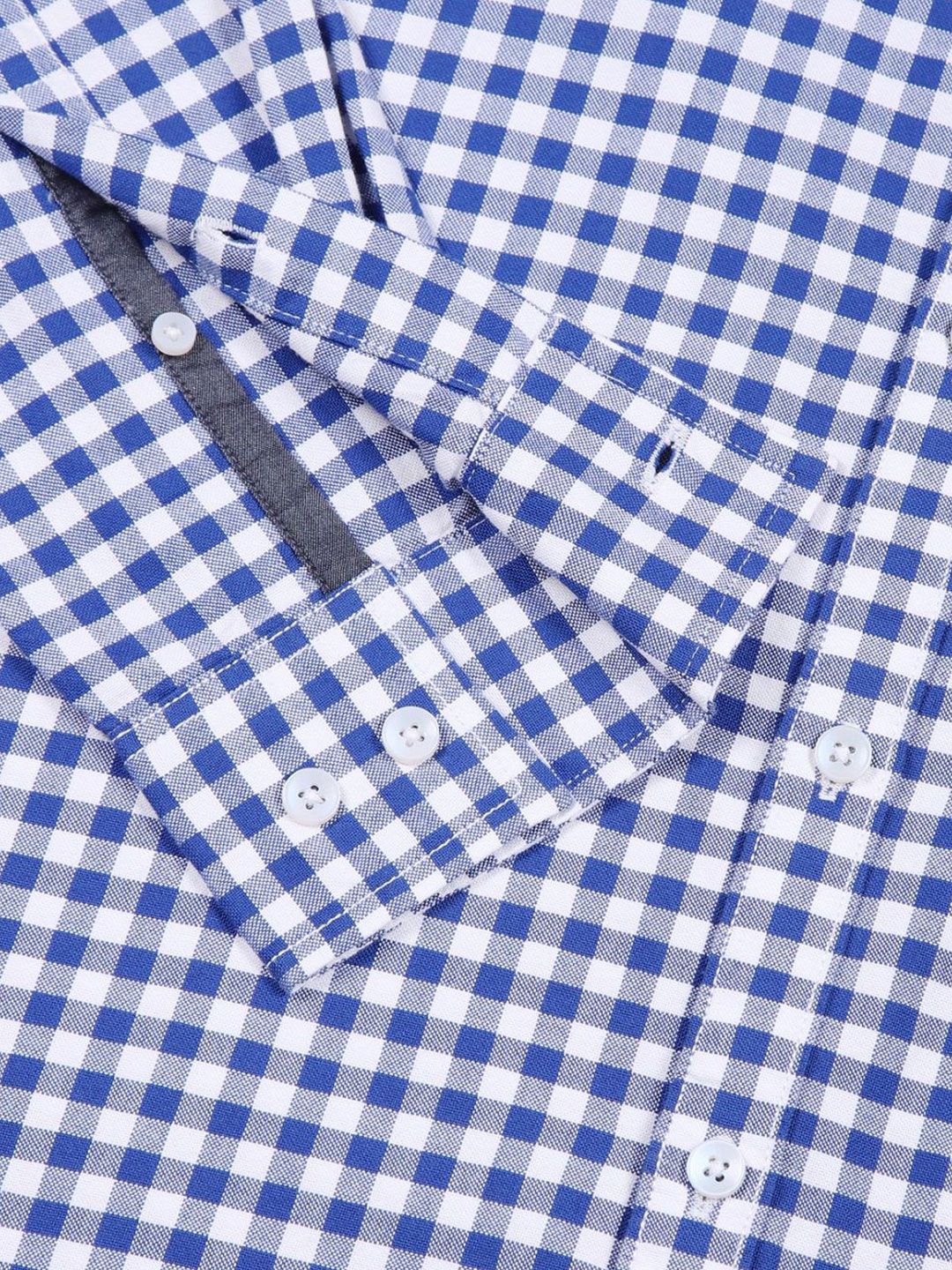 Thomas Scott Men Checked Classic Slim Fit Gingham Checks Cotton Shirt