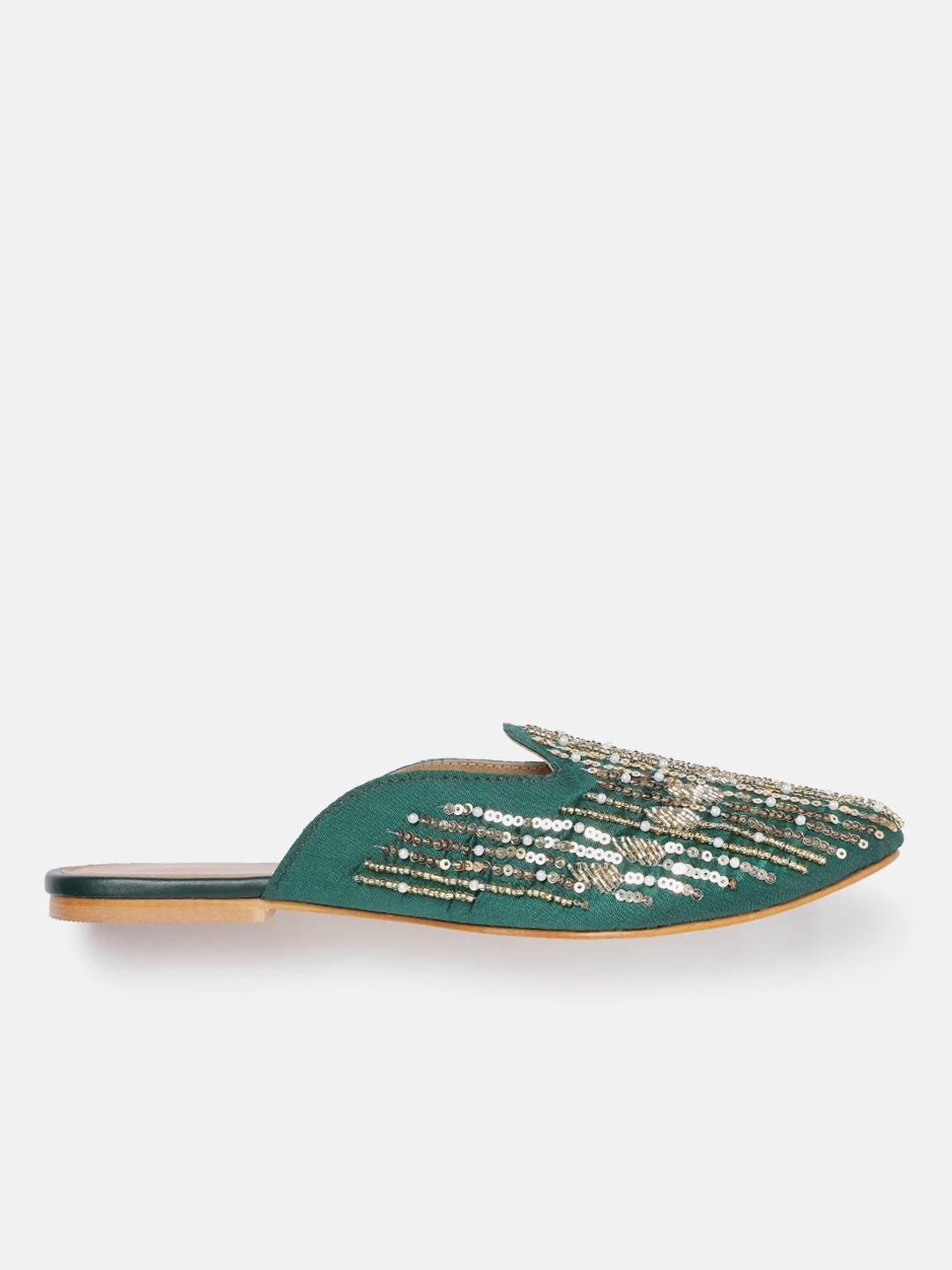 House of Pataudi Sequin Embellished Mules