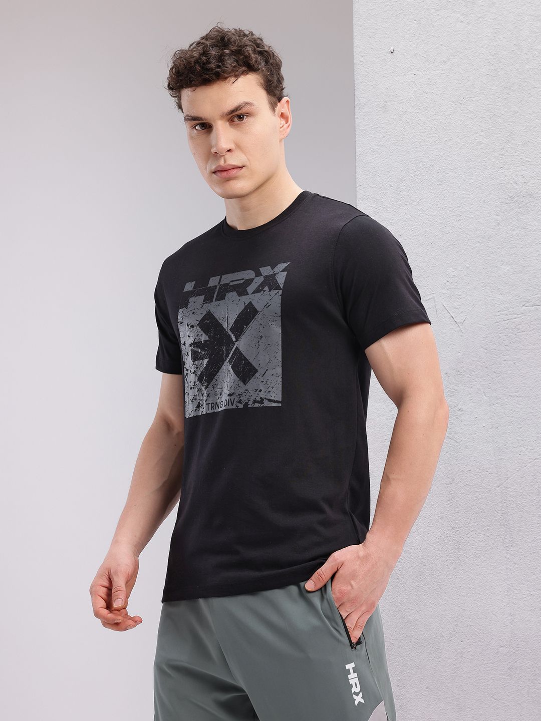 HRX by Hrithik Roshan Brand Logo Printed Training T-shirt