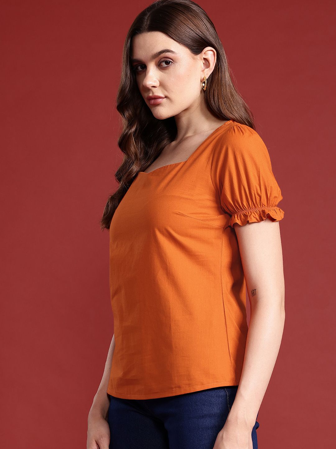 all about you Sweetheart Neck Cotton Top