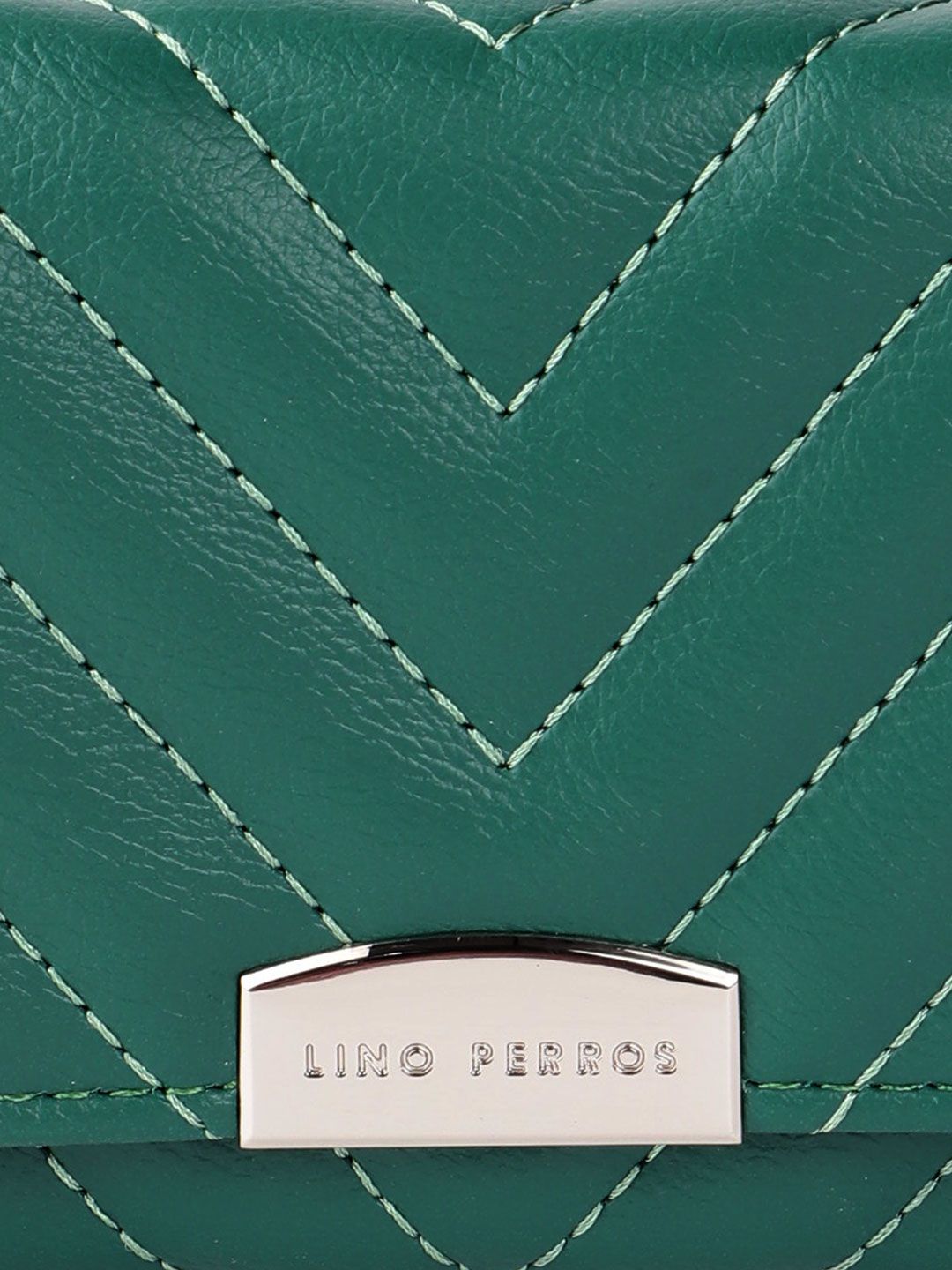 Lino Perros Women Geometric Textured Envelope Wallet with Quilted Detail