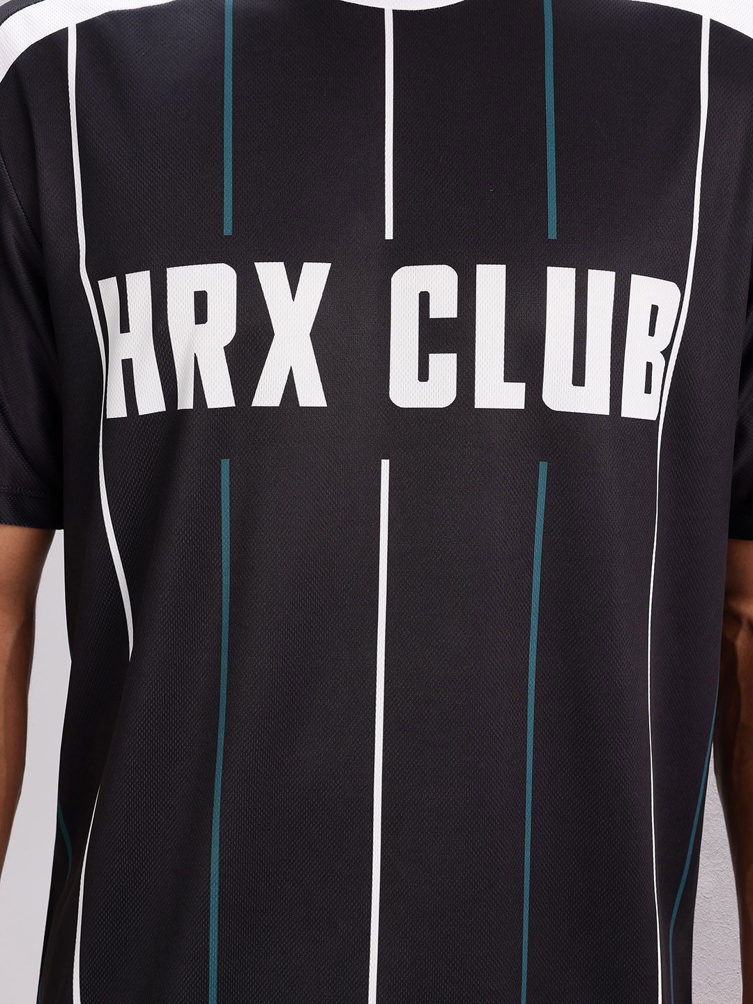 HRX by Hrithik Roshan Monochrome Printed Football Jersey