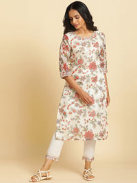 W Women Slim Fit Mid-Rise Cotton Regular Trousers