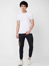 SPYKAR Graphic Printed Round Neck Slim Fit Cotton T-shirt