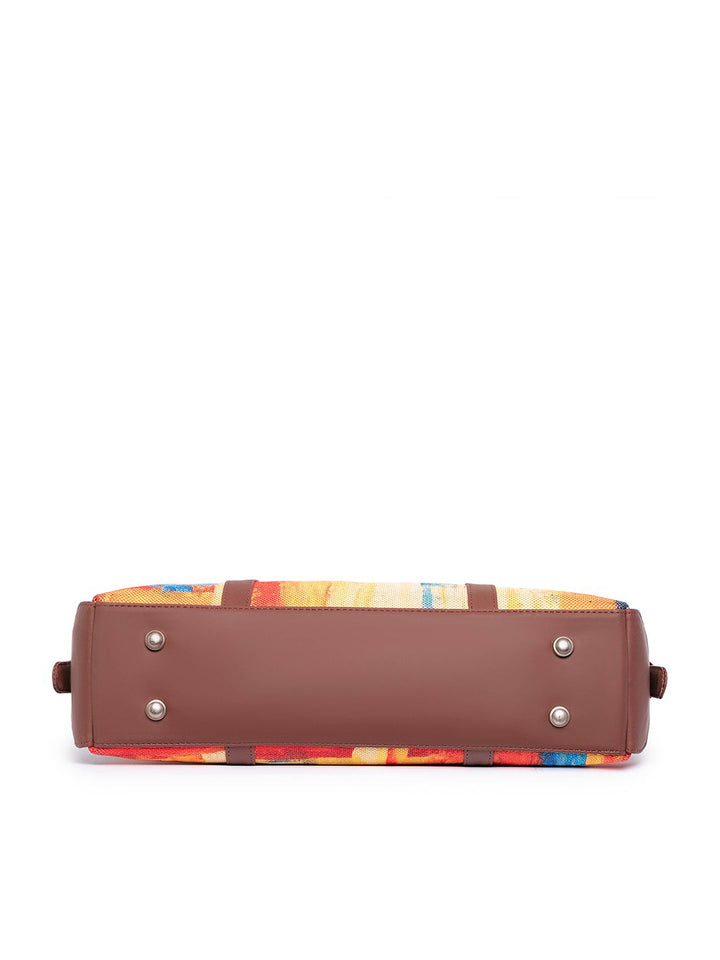 ZOUK Women Abstract Structured Laptop Bag