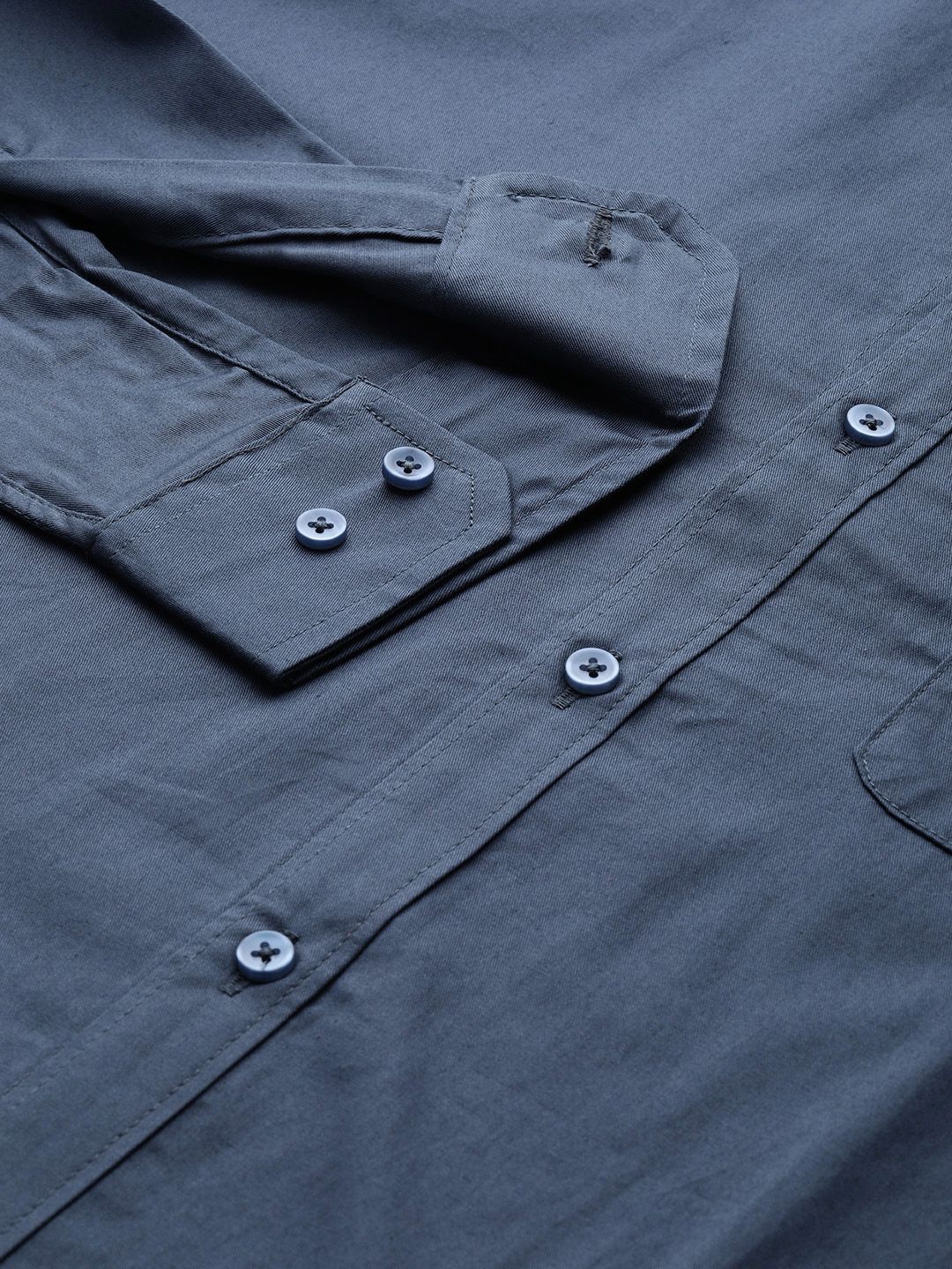 DENNISON Men Charcoal Grey Smart Slim Fit Solid Water & Stain Repellent Casual Shirt