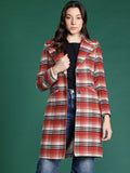 DressBerry Checked Single-Breasted Longline Overcoat