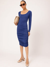 DressBerry Effortless Chic Bodycon Ruched Midi Dress