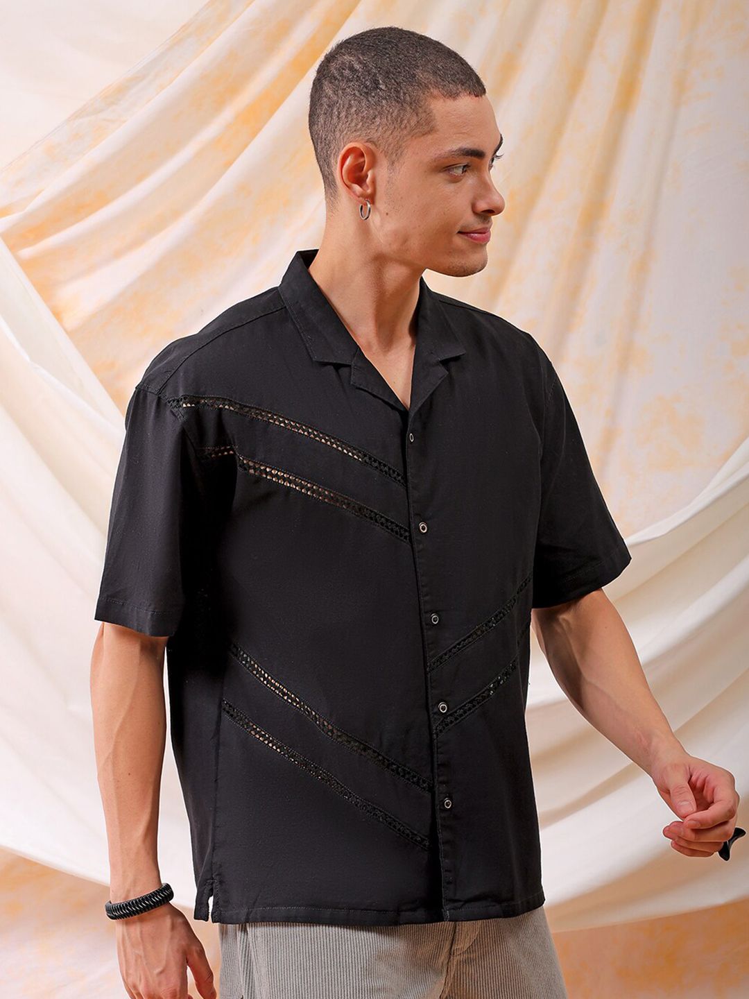 The Indian Garage Co Men Relaxed Fit Embroidery Resortwear Shirt