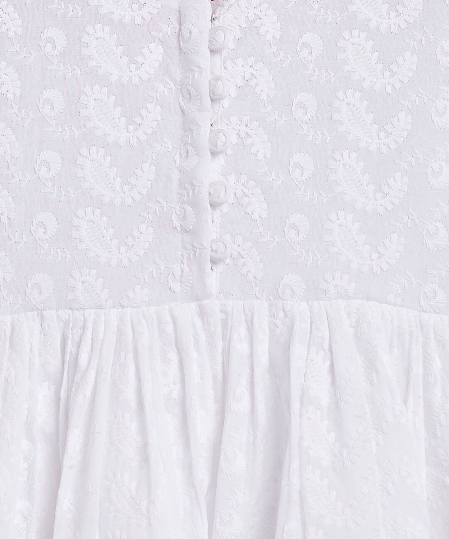 VASTRAMAY Girls Embroidered Round Neck Chikankari Pure Cotton Kurta With Legging