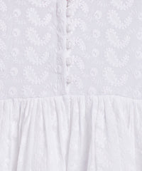 VASTRAMAY Girls Embroidered Round Neck Chikankari Pure Cotton Kurta With Legging