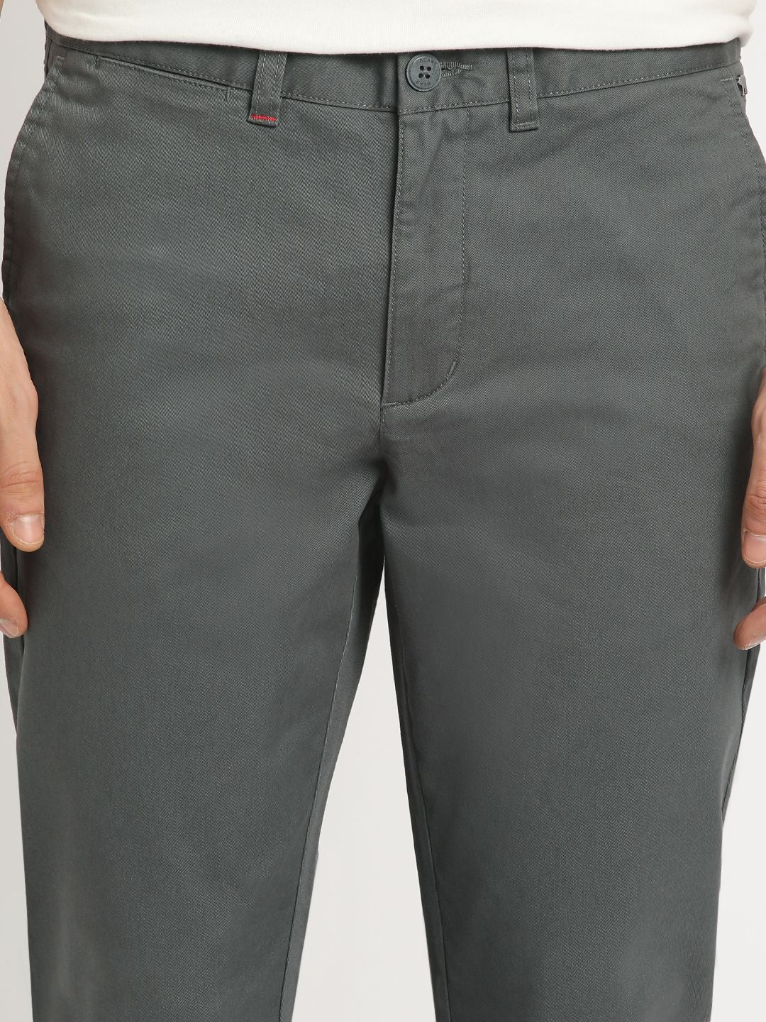 THE BEAR HOUSE Men's Slim Fit Mid Rise Casual Trouser