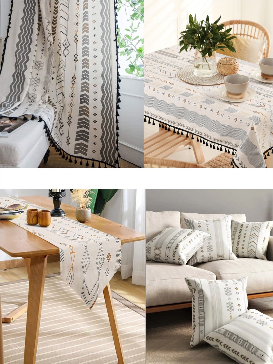 URBAN SPACE Printed Pure Cotton Square Table Cover