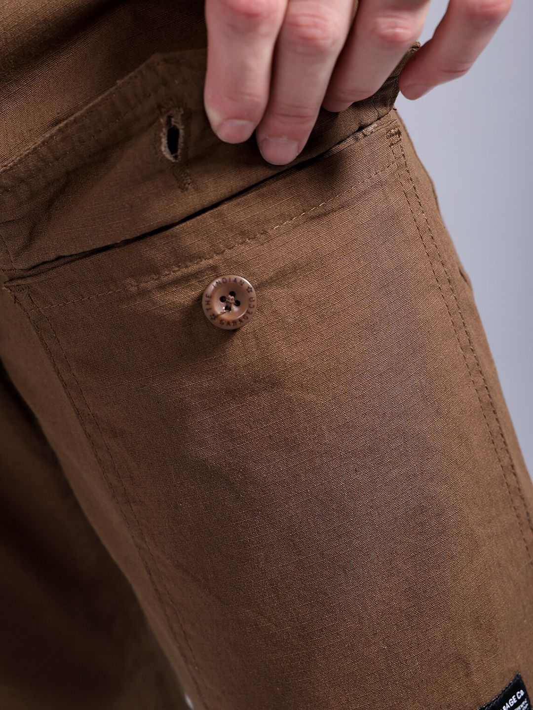 The Indian Garage Co Loose Fit Cotton Cargos Trousers