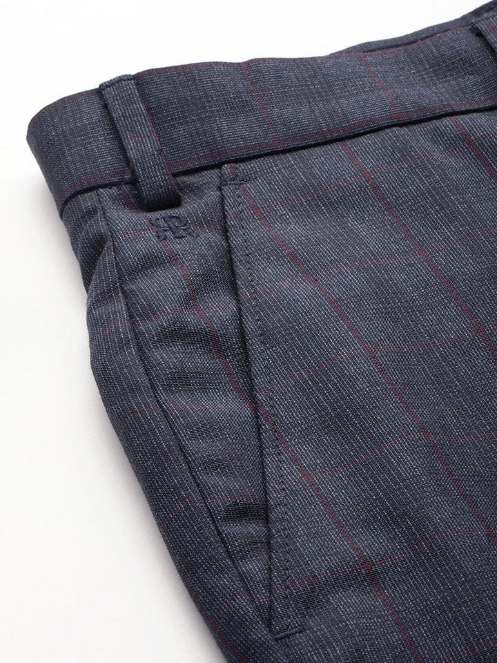 Raymond Men Checked Slim Fit Formal Trousers