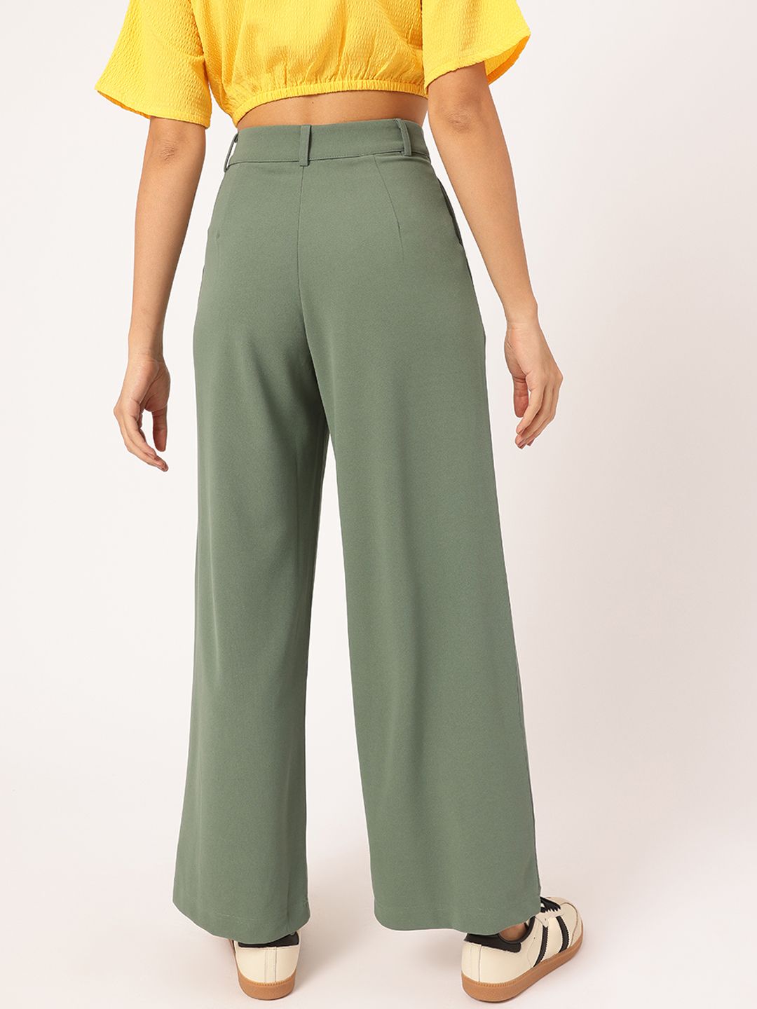 DressBerry Elevated Essentials High-Rise Pleated Parallel Trousers