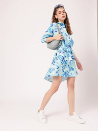 DressBerry Vintage Vibes Paisley Paradise Printed Shirt Style Mini Dress
